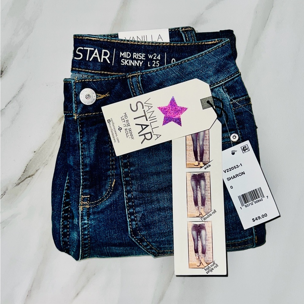 Vanilla Star Women's Deep Indigo Skinny Jeans sizes 0/24w, or 7/28w